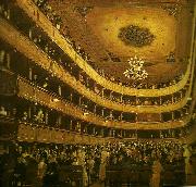 Gustav Klimt salongen, gamla burgtheater oil on canvas